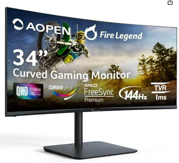 AOPEN 34HC5CUR Pbmiiphx Gaming Monitor